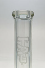 TAG 14" Clear Straight Tube Bong, 50x7MM with 18/14MM Downstem, Front View