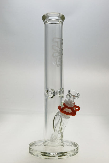 Thick Ass Glass 14" Straight Tube Bong, Clear, 50x9MM, with Durable 18/14MM Downstem, Front View