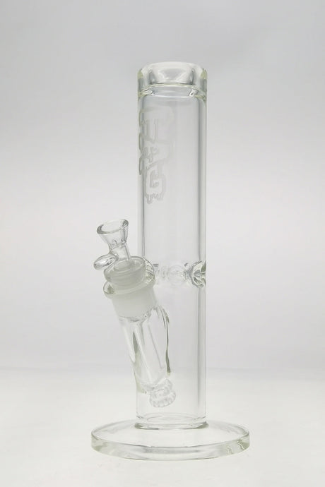 TAG 14" Straight Tube Bong with Double UFO Downstem and Clear Sandblasted Logo