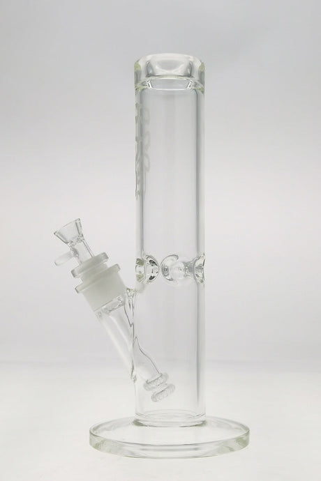 TAG 14" Straight Tube Bong with Double UFO Downstem, 7mm Thickness, Front View