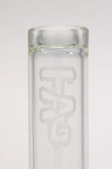 TAG 14" Straight Tube Bong Close-Up, 7MM Thick Glass with Double UFO Downstem