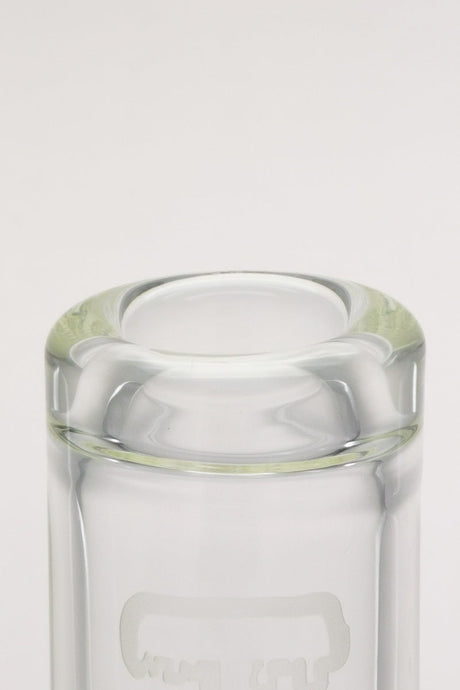 Close-up of TAG 14" Straight Tube Bong top with Double UFO Downstem