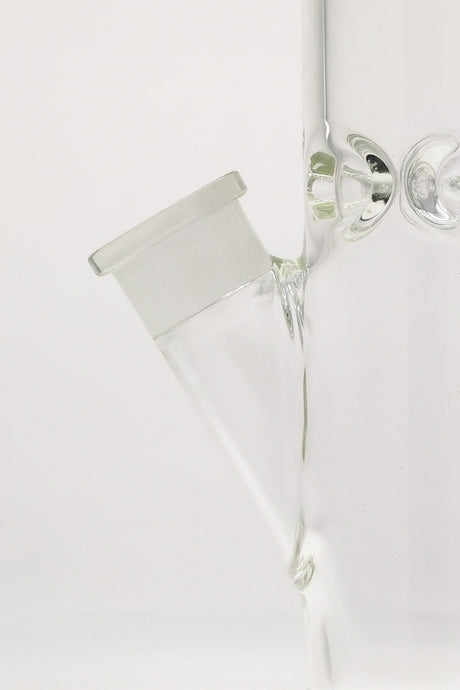 TAG 14" Straight Tube Bong close-up showing 28/18MM Double UFO Downstem and clear bowl