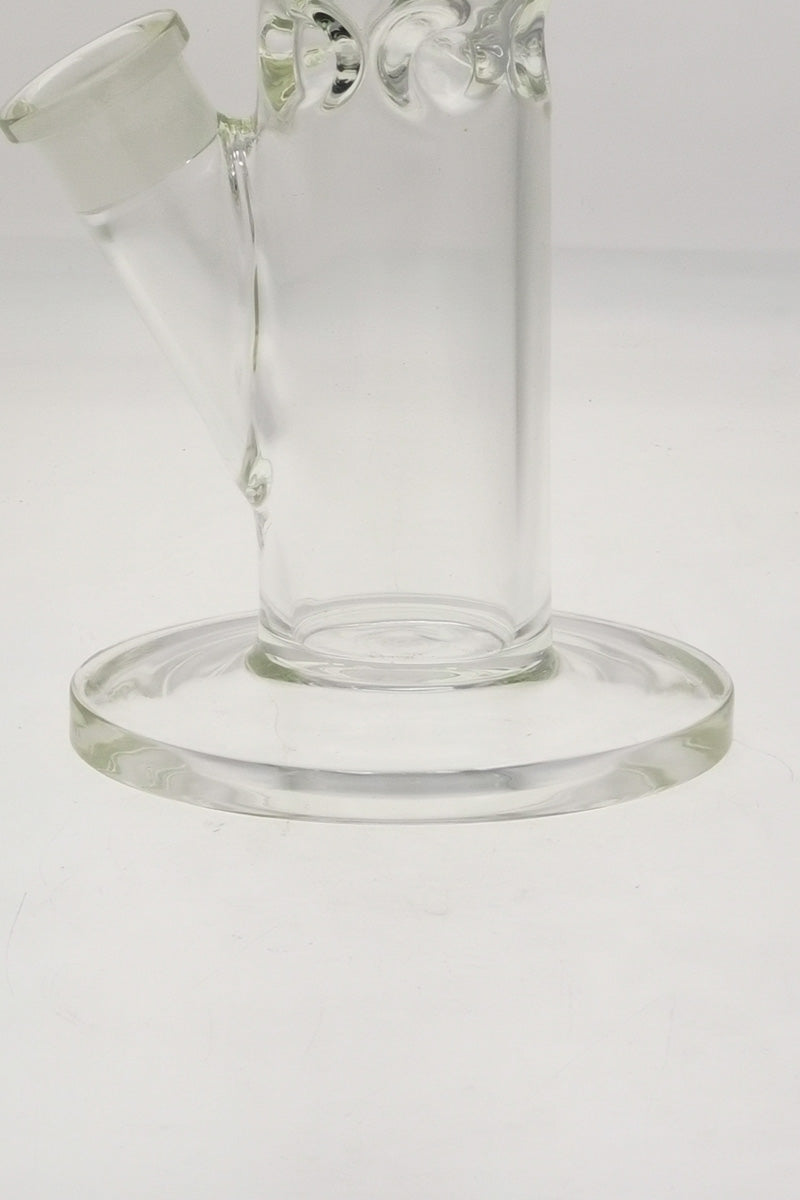 TAG 14" Straight Tube Bong with Double UFO Percolator, Thick 7mm Glass, Bottom View