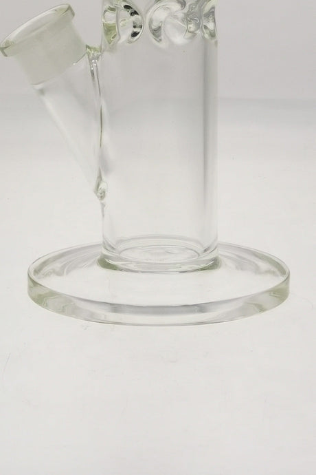 TAG 14" Straight Tube Bong with Double UFO Percolator, Thick 7mm Glass, Bottom View