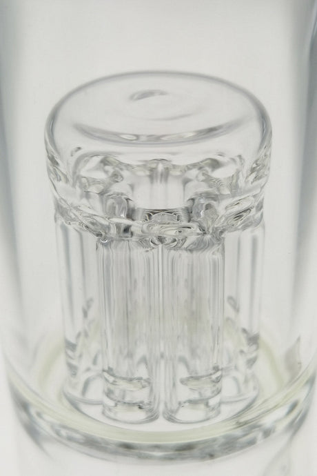 Close-up view of TAG 14" Beaker Bong with 8 Arm Tree Percolator, 50x7MM thick glass
