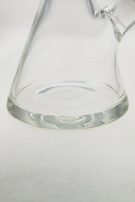 Close-up of TAG 14" Beaker Bong base with 8 Arm Tree Percolator, 50x7MM thickness, clear glass