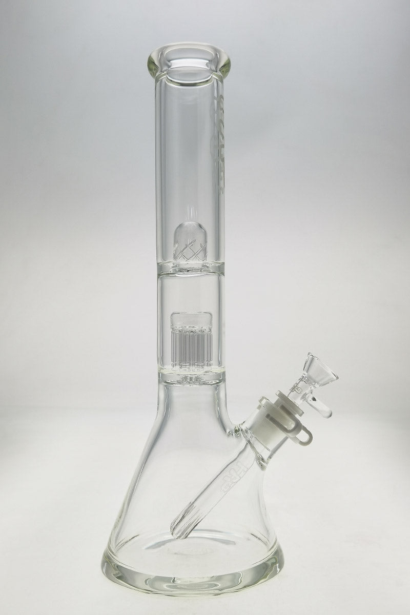 TAG 14" Beaker Bong with 8 Arm Tree Percolator and Thick 7mm Glass, Front View on White Background