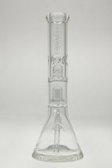 TAG 14" Beaker Bong with Super Slit UFO Percolator, 50x7MM thick glass, front view on white