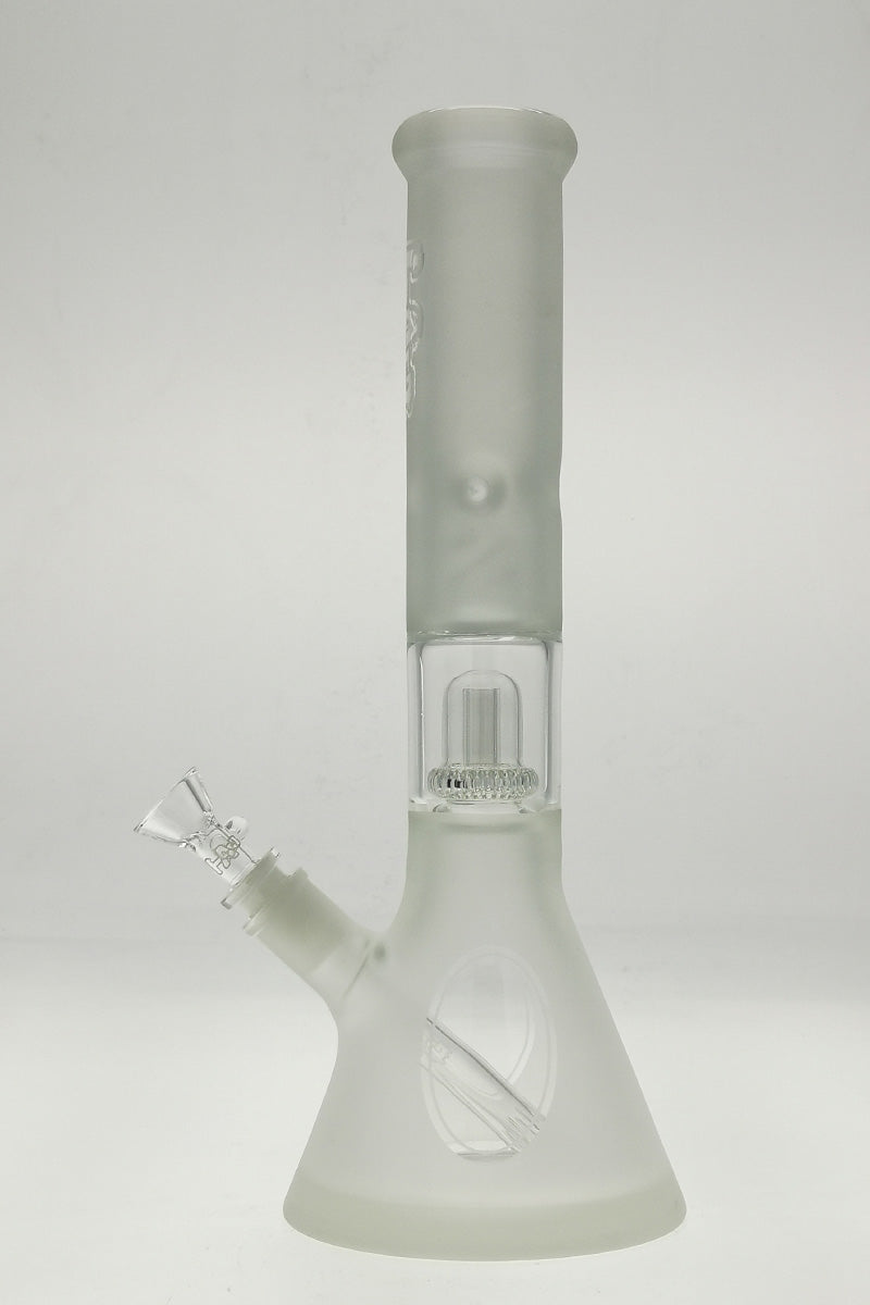 TAG 14" Beaker Bong with Super Slit UFO Perc, 50x7MM glass, 18/14MM Downstem, front view