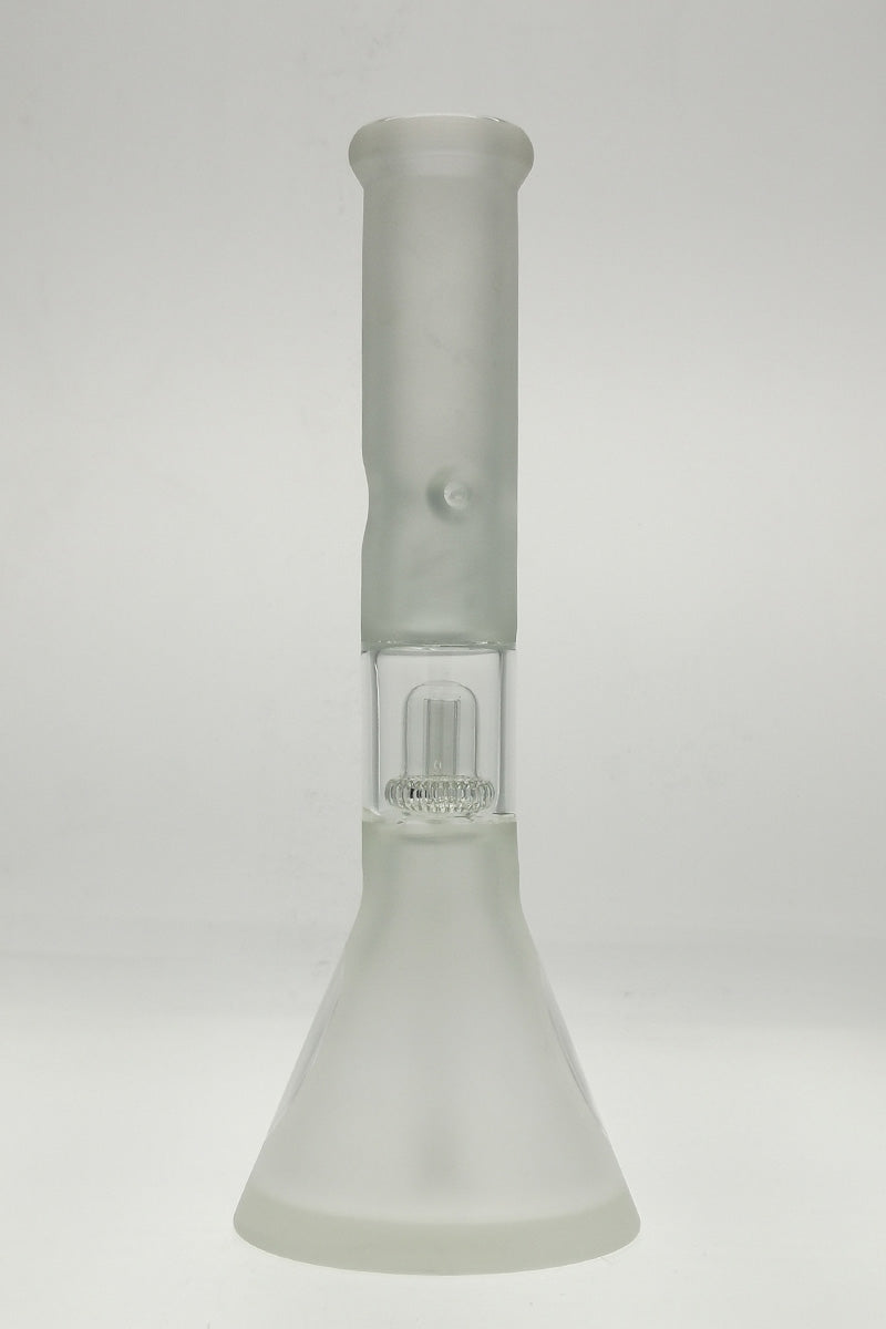 TAG 14" Super Slit UFO Beaker Bong, 50x7MM, with 18/14MM Downstem, front view on white background