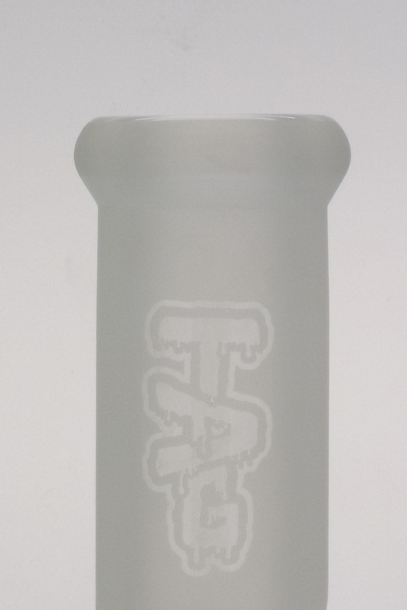TAG 14" Beaker Bong Top with Super Slit UFO Percolator Logo, 50x7MM Thick Glass, Frosted Detail