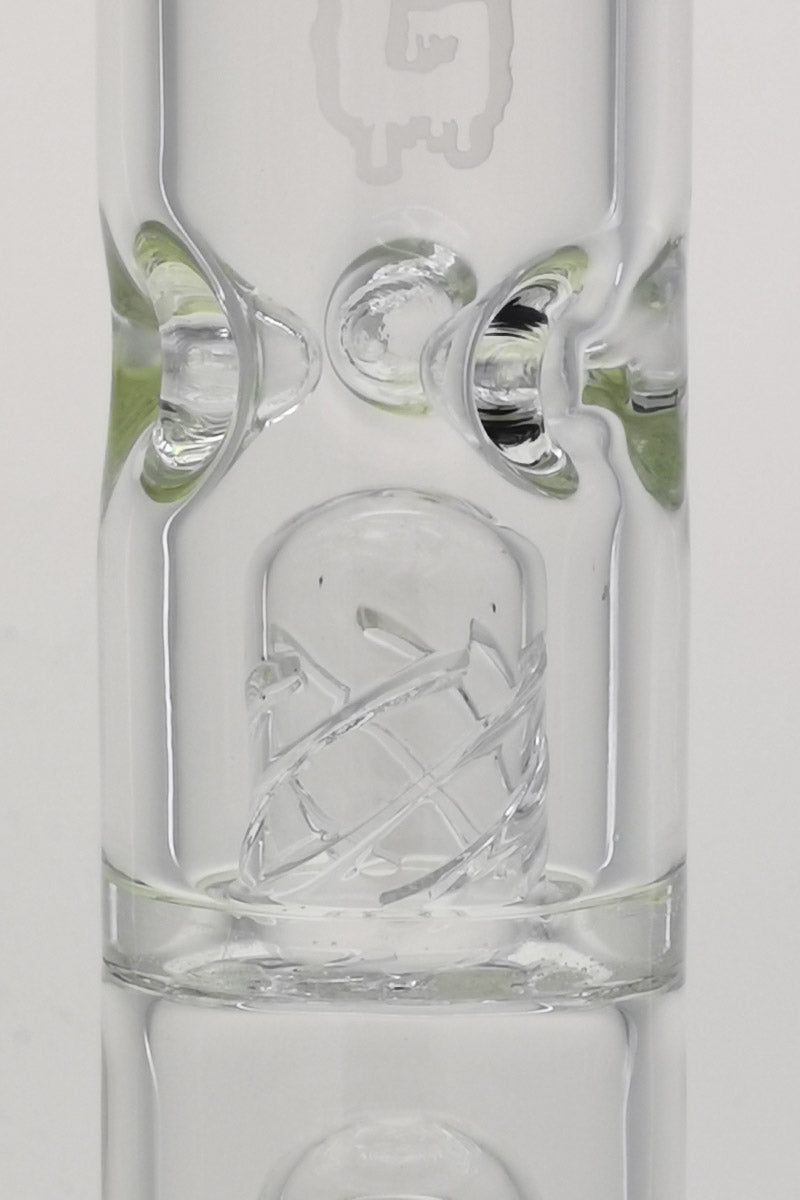 Close-up of TAG 14" Super Slit UFO Beaker with 50x7MM glass and 18/14MM downstem