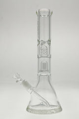 TAG 14" Super Slit UFO Beaker Bong front view with clear glass and 18/14MM downstem