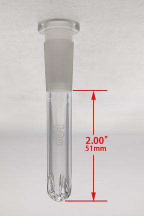 TAG 2.00" Clear Quartz Showerhead Downstem Front View for Bongs