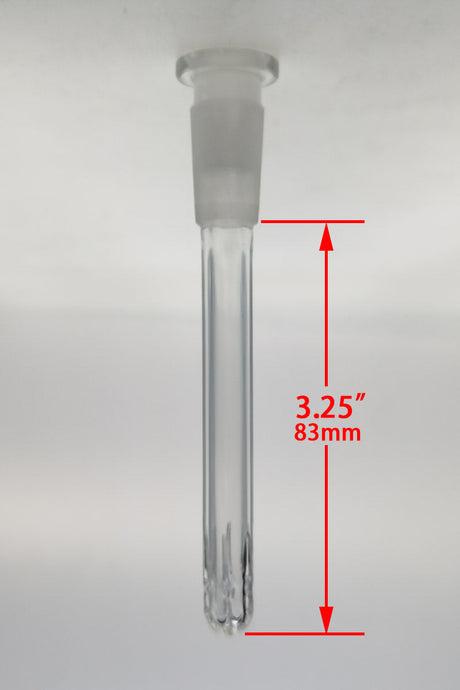 TAG 14/10MM Closed End Showerhead Downstem for Bongs, Clear Quartz, 3.25" - Front View