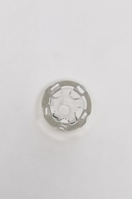 TAG Closed End Showerhead Downstem in Quartz for Bongs, Top View on White Background