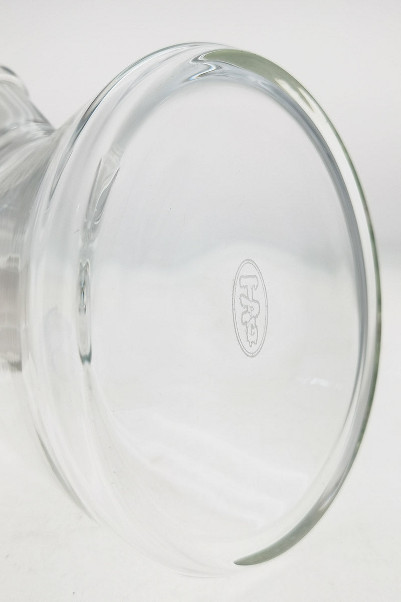 Close-up of TAG 15" Beaker Base with Thick Ass Glass logo, 50x5MM Borosilicate