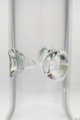 Close-up of TAG beaker bong 50x5MM with 18/14MM downstem on seamless white background