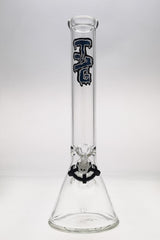 TAG 16" Beaker Bong 50x5MM with 18/14MM Downstem, Thick Borosilicate Glass, Front View