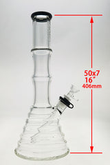 TAG 16" Beaker Bamboo Bong with 18/14MM Downstem, 7mm Thickness, Front View