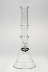 TAG 16" Beaker Bamboo Bong with 18/14MM Downstem, 7mm thickness, front view on white background