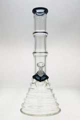 TAG 16" Beaker Bong Bamboo Design with 18/14MM Downstem, Front View on White Background