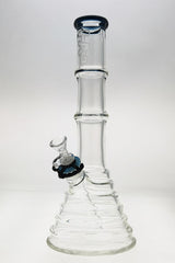 TAG 16" Beaker Bong with Bamboo Design, 50x7MM Thick Glass, 18/14MM Downstem, Front View