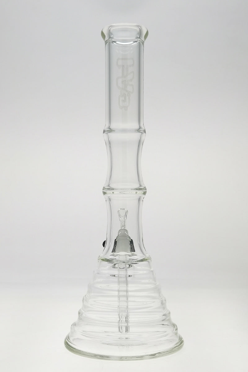 TAG 16" Beaker Bamboo Bong with 18/14MM Downstem, 7MM Thick Quartz Glass, Front View