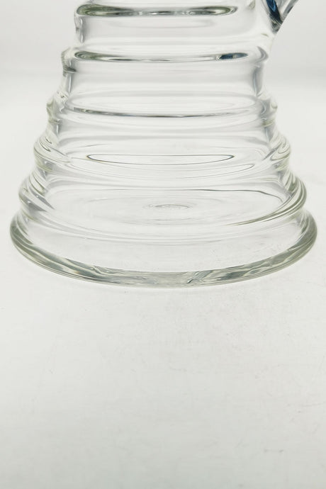 Close-up of TAG 16" Beaker Bamboo Bong base, 7mm thick quartz glass, 18/14MM downstem