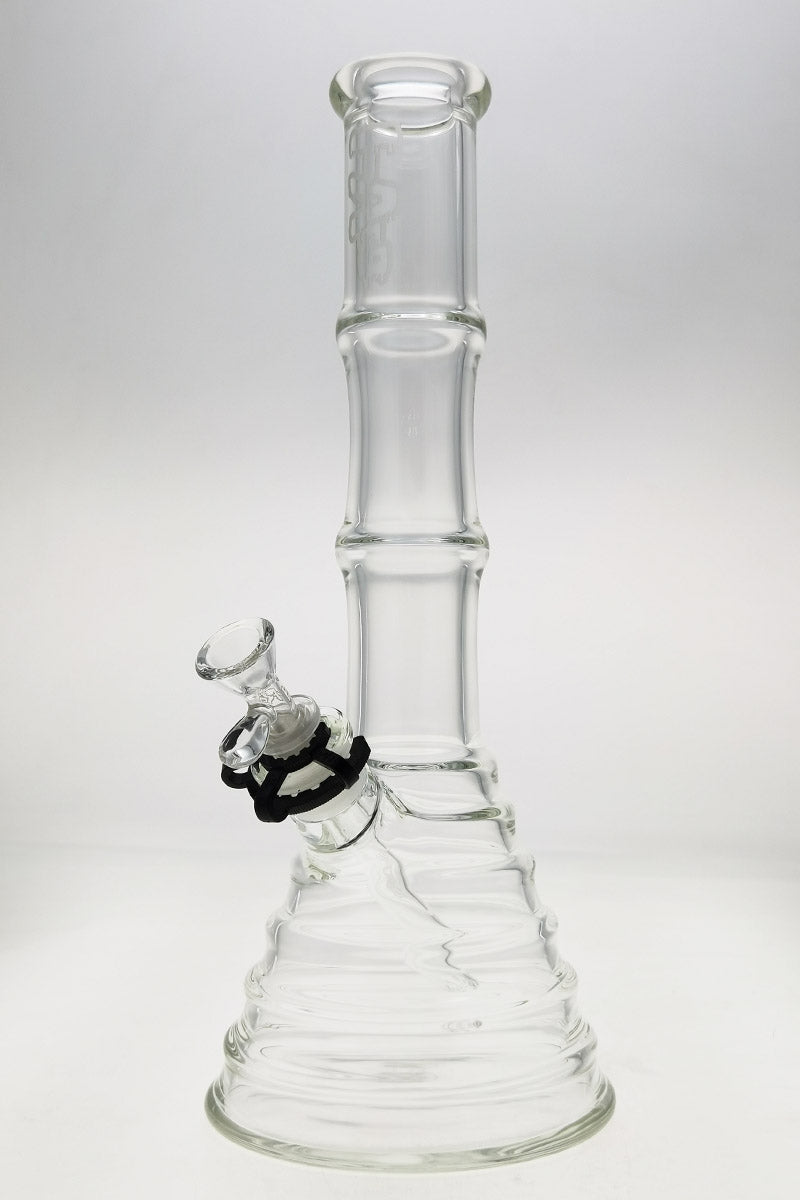 TAG 16" Beaker Bong with Bamboo Design, 50x7MM, 18/14MM Downstem, Front View