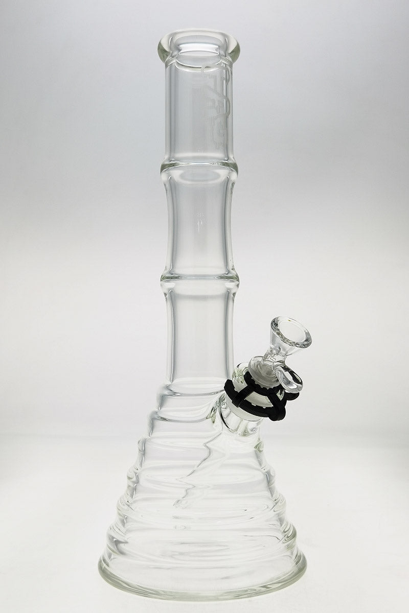TAG 16" Beaker Bong with Bamboo Design, 50x7MM, Front View on White Background