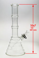 TAG 16" Beaker Bamboo Bong with 18/14MM Downstem, 7mm Thickness, Front View