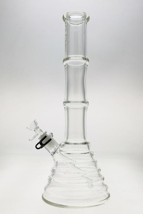 TAG 16" Beaker Bong with Bamboo Design, 50x7MM Thick Quartz Glass, Front View