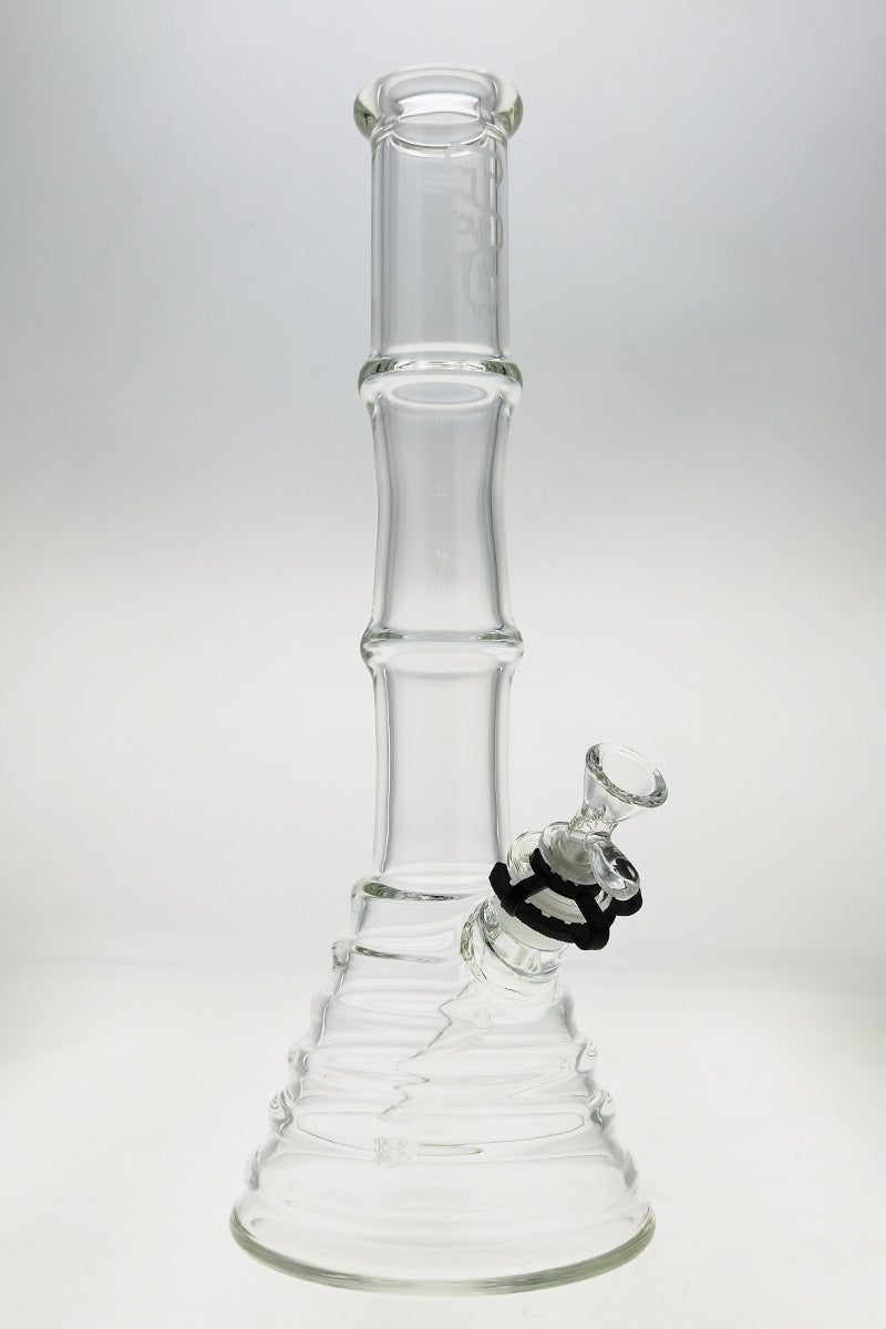 TAG 16" Beaker Bong Bamboo Design with 18/14MM Downstem, 7MM Thickness, Front View