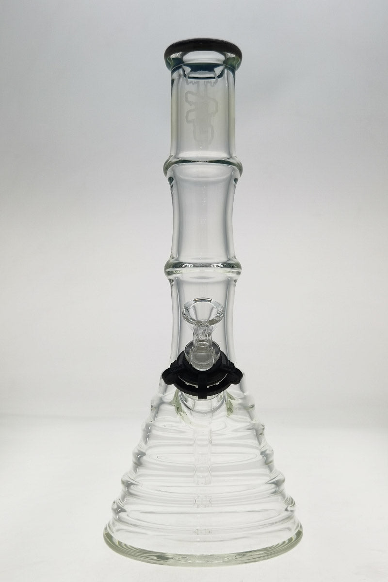 TAG 16" Beaker Bong with Bamboo Design, 50x7MM Thick Glass, Front View on White Background