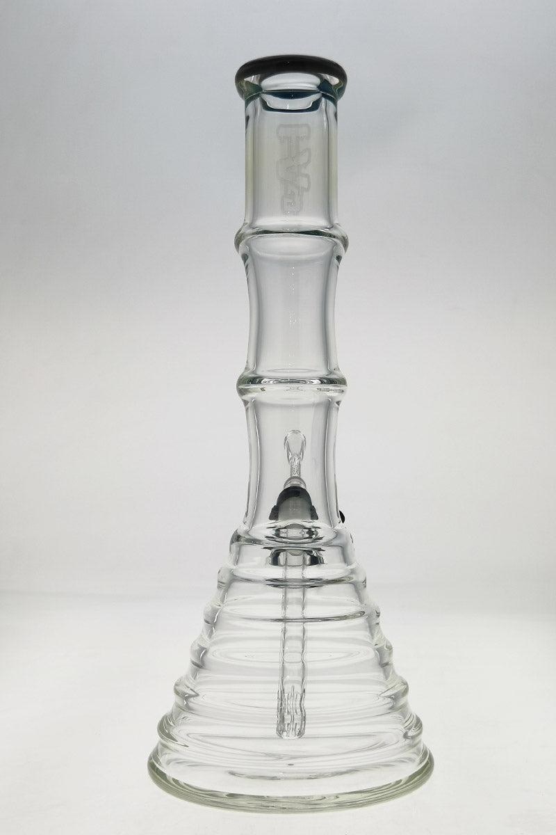 TAG 16" Beaker Bong Bamboo Design with 18/14MM Downstem, 7MM Thick Quartz Glass, Front View