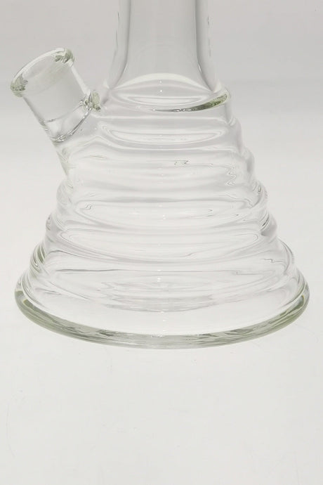 TAG 16" Beaker Bong Bamboo Design with 18/14MM Downstem, 7mm Thick Quartz, Close-up Side View