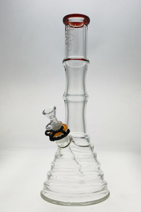 Thick Ass Glass 16" Bamboo Beaker Bong with 7MM Quartz Downstem - Front View