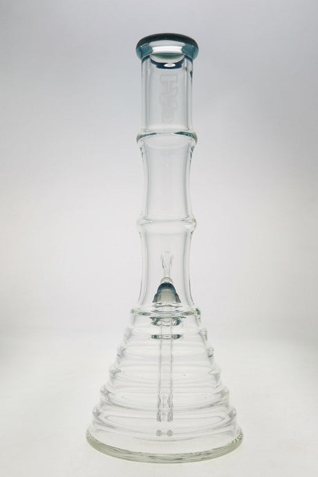 Thick Ass Glass 16" Bamboo Beaker Bong, 7MM Quartz, Clear with Downstem, Front View