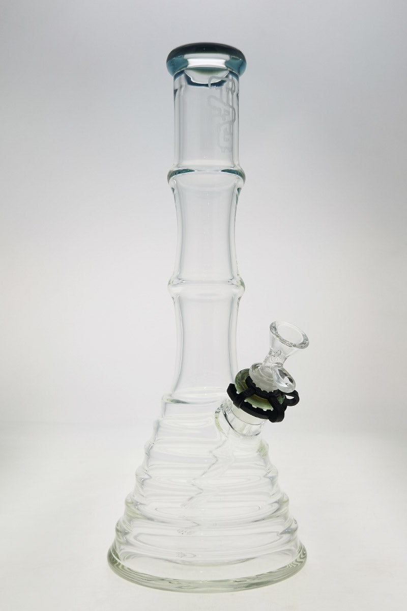 TAG 16" Beaker Bong with Bamboo Design, 50x7MM Thick Glass, Front View