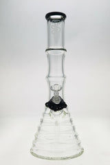 TAG 16" Beaker Bong with Bamboo Design, 7mm Thick Glass, and 18/14MM Downstem - Front View