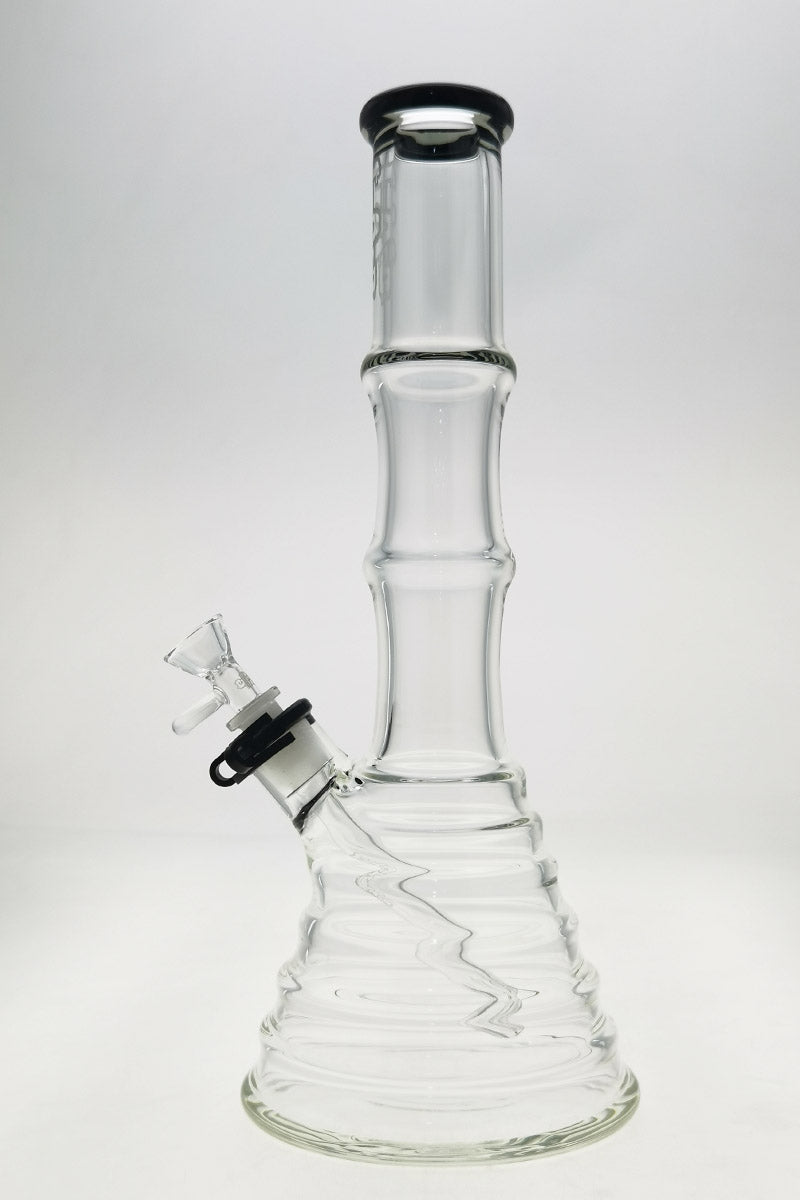 TAG 16" Beaker Bamboo Bong with 50x7MM thickness and 18/14MM Downstem, front view on white