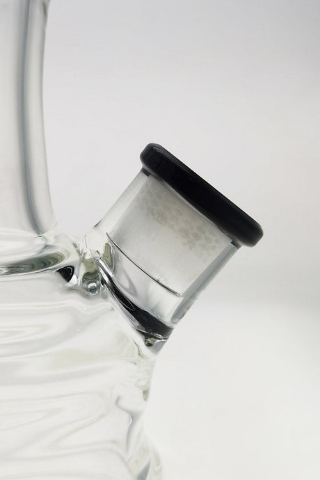 Close-up of TAG 16" Beaker Bong Bamboo design with 18/14MM Downstem, 7mm thick quartz
