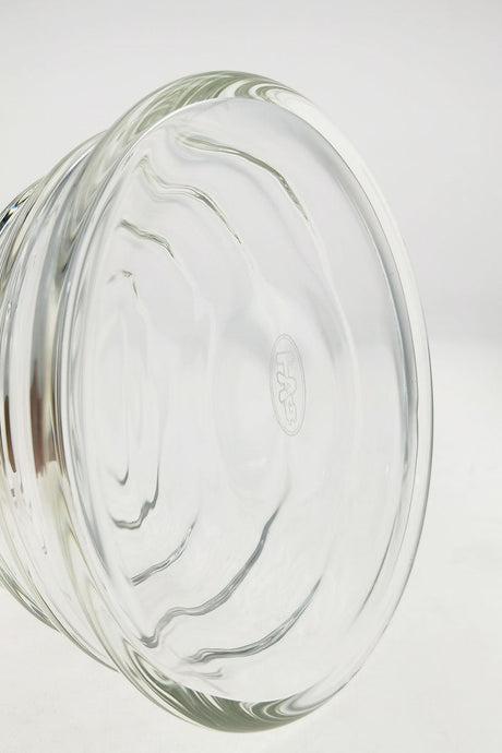 TAG 16" Beaker Bamboo Bong Bottom View showcasing 7mm thick quartz glass