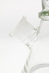 Close-up of TAG 16" Beaker Bong's 28/18MM Downstem, showcasing its thick 7MM glass and clarity