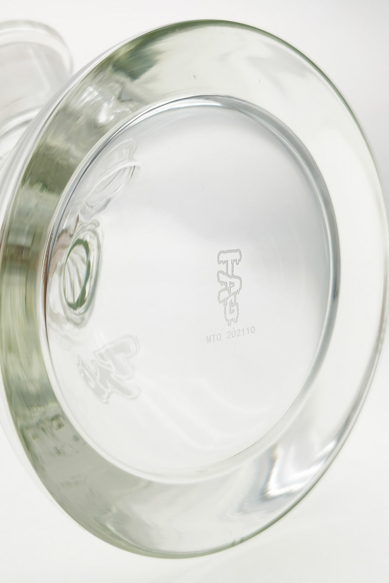 Close-up of TAG 16" Beaker Base with Helical Rod, 7MM Thick Glass, Clear View