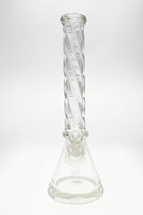 Thick Ass Glass 16" Beaker Bong with Helical Rod, 50x7MM Glass, Front View on White Background