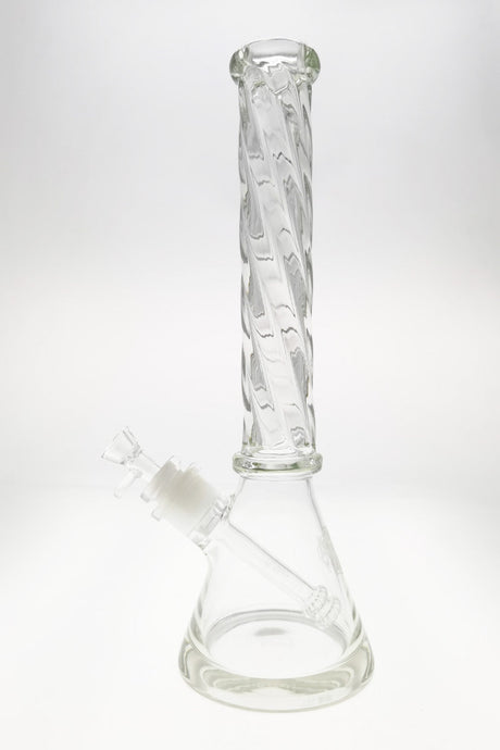 TAG 16" Beaker Bong with Helical Rod, 50x7MM, 28/18MM Downstem, Front View on White