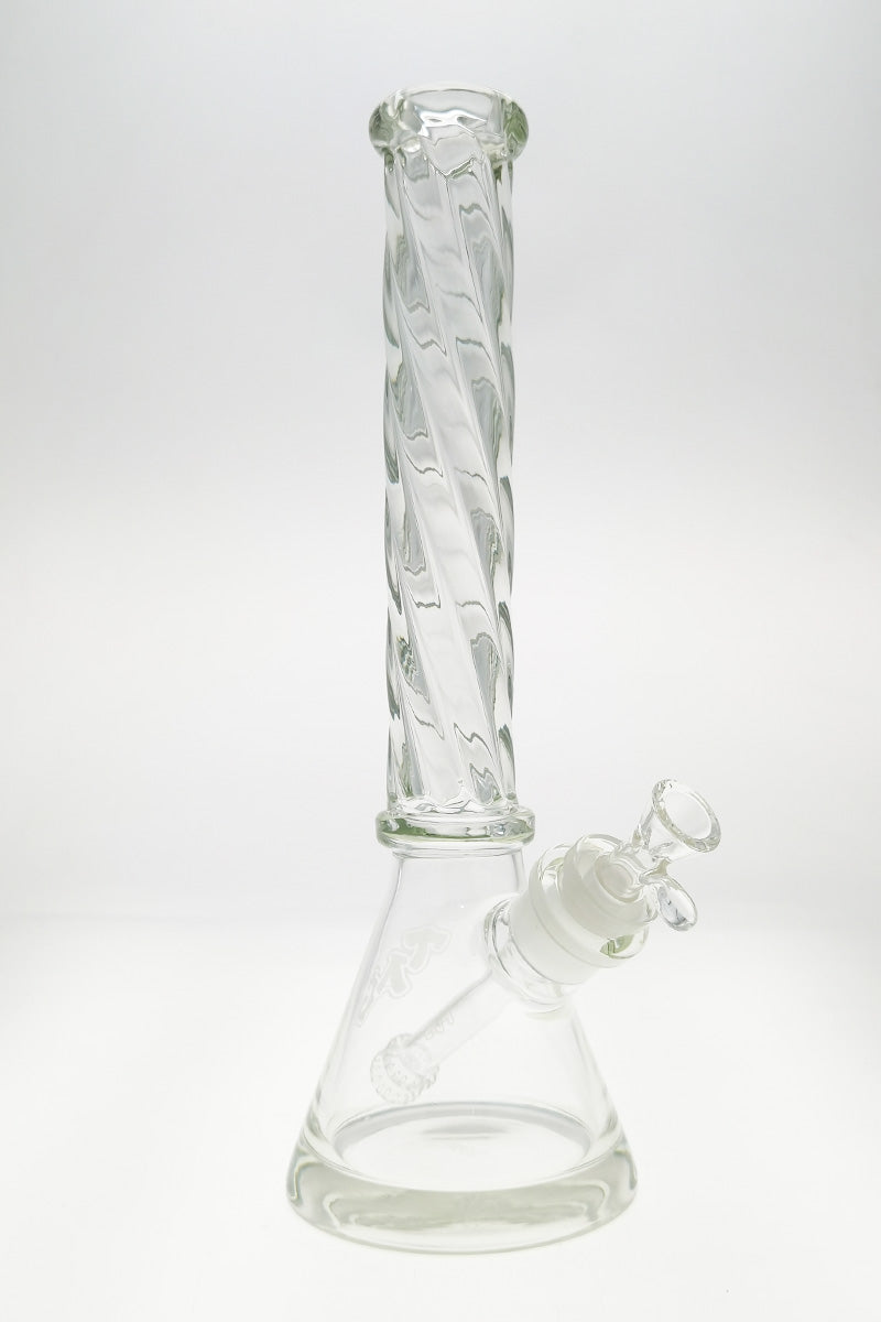 TAG 16" Beaker Bong with Helical Rod, 50x7MM Glass, 28/18MM Downstem, Front View